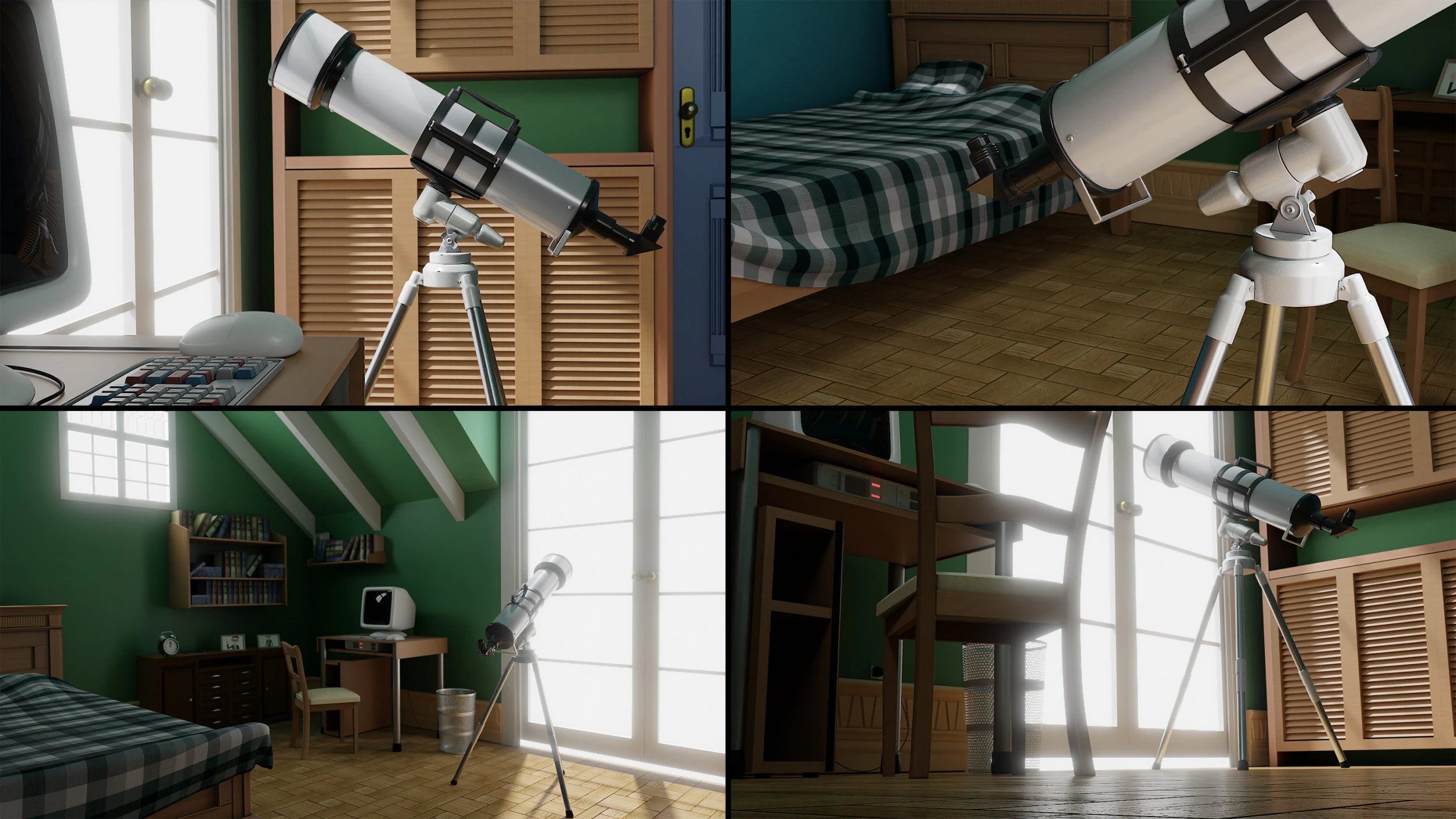 Cartoon Bedroom 3D Model .c4d .max .obj .3ds .fbx .stl .blend 
