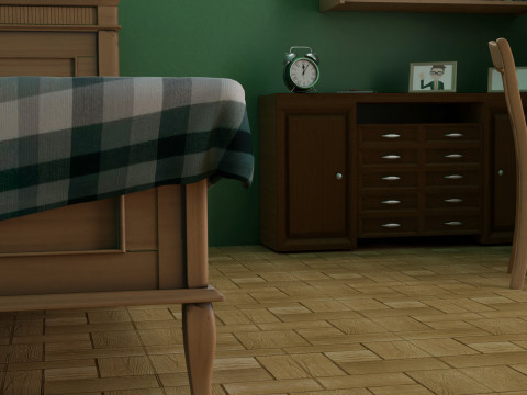 Cartoon Bedroom 3D Модель