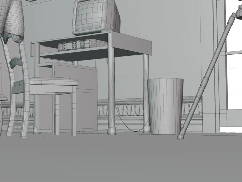 Cartoon Bedroom 3D Model