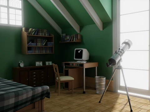 Cartoon Bedroom 3D Model