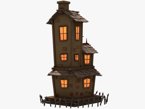 Stylizowane kreskówki nawiedzony dom Model 3D