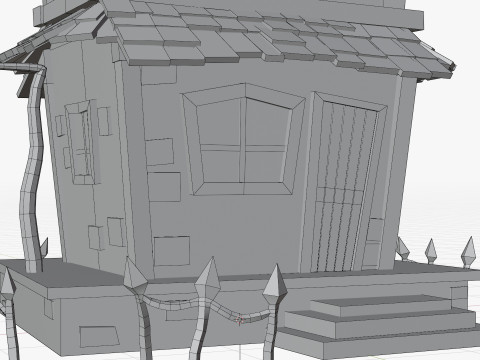 Stylizowane kreskówki nawiedzony dom Model 3D