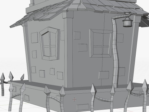 Stylizowane kreskówki nawiedzony dom Model 3D