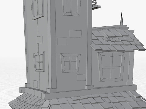 Stylizowane kreskówki nawiedzony dom Model 3D