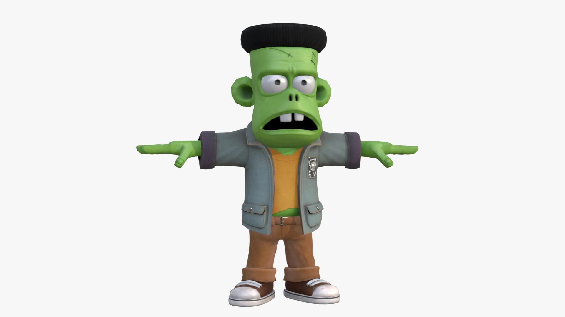 Stylized Frankenstein Character 3D Model .c4d .max .obj .3ds .fbx .stl .blend 