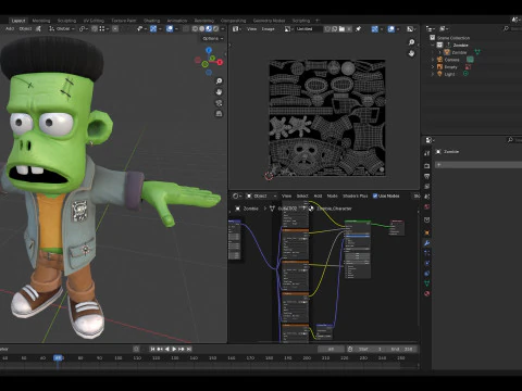 Stylized Frankenstein Character 3D Model