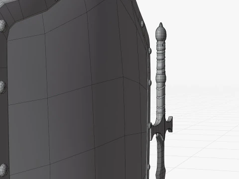 Stylized Sword And Shield 3D Model