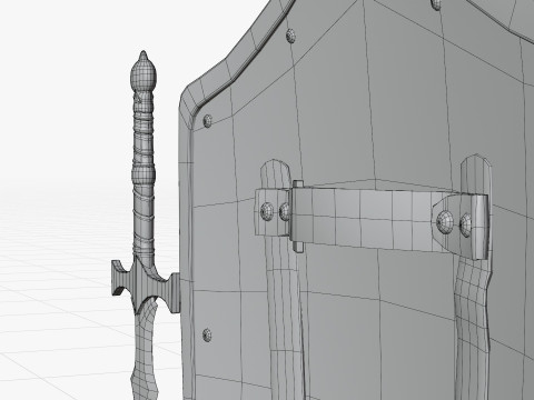 様式化された剣と盾 3Dモデル