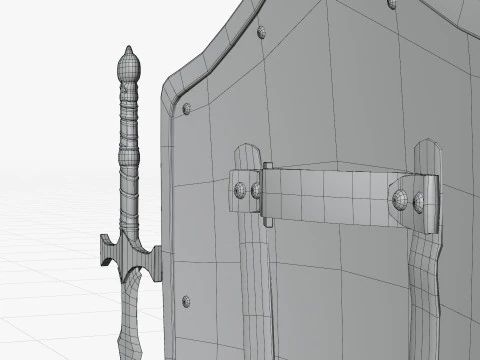 Stylized Sword And Shield 3D Model