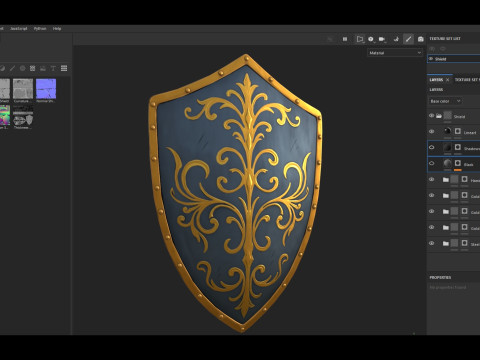 様式化された剣と盾 3Dモデル