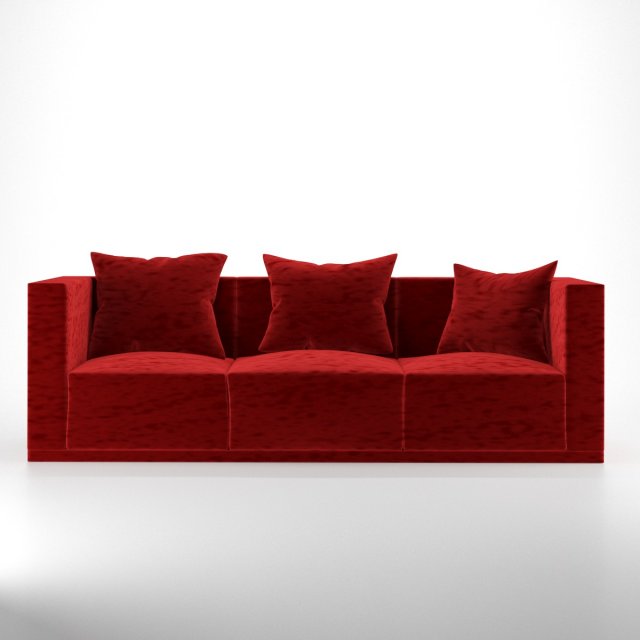 sofa and pillow 3D Model .c4d .max .obj .3ds .fbx .stl .blend 