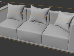 sofa and pillow 3D Model