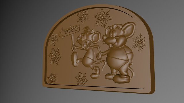 rats new year 2020 3D Print Model .c4d .max .obj .3ds .fbx .stl .blend