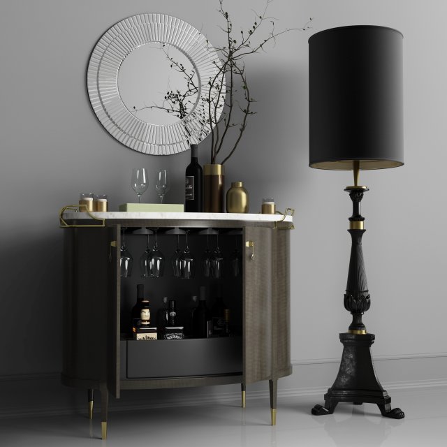 decorative set mix-ology bar 3D Model .c4d .max .obj .3ds .fbx .stl .blend 