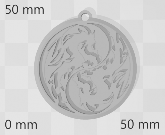 keychain yin yang 3Dプリントモデル .c4d .max .obj .3ds .fbx .stl .blend 