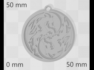 keychain yin yang 3D 프린트 모델