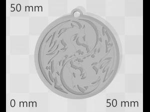 portachiavi yin yang Modello di stampa 3D