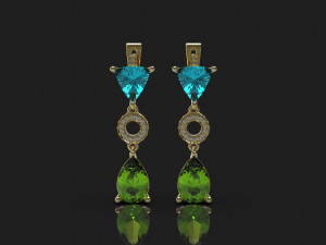 classic earrings with semiprecious stones Modelo de Impressão 3D