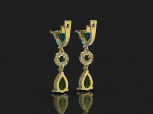 classic earrings with semiprecious stones Modelo de Impressão 3D