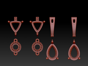 classic earrings with semiprecious stones Modelo de Impressão 3D