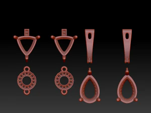 classic earrings with semiprecious stones 3D Print Model