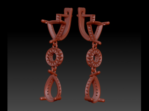 classic earrings with semiprecious stones Modelo de Impressão 3D
