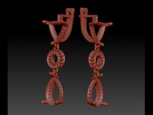 classic earrings with semiprecious stones 3D Print Model