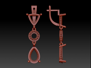 classic earrings with semiprecious stones Modelo de Impressão 3D