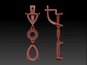 classic earrings with semiprecious stones 3D Print Model