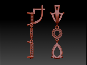 classic earrings with semiprecious stones Modelo de Impressão 3D