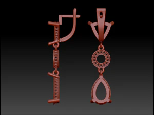 classic earrings with semiprecious stones 3D Print Model