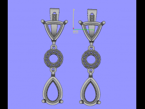 classic earrings with semiprecious stones Modelo de Impressão 3D