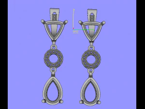 classic earrings with semiprecious stones 3D Print Model