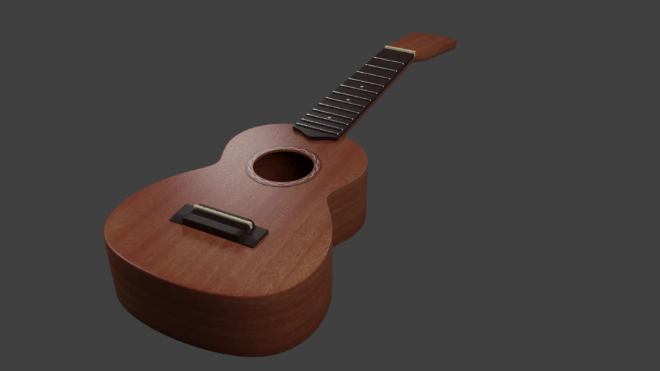 ukulele 3D Model .c4d .max .obj .3ds .fbx .stl .blend 