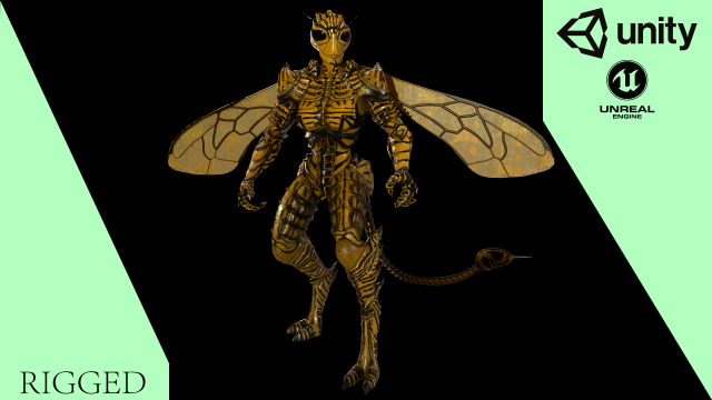 mutant wasp 3D Model .c4d .max .obj .3ds .fbx .stl .blend 