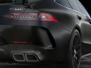 german 4 doors coupe supercar model Model 3D