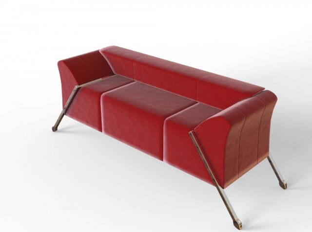 red sofa Model 3D .c4d .max .obj .3ds .fbx .stl .blend 
