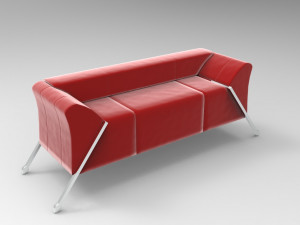 red sofa Model 3D