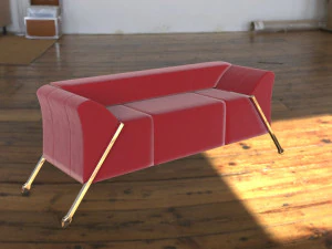 red sofa 3D Model