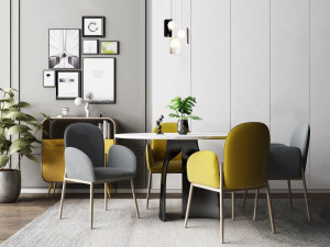dining chair side cabinet combination 3D 모델