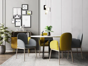 ダイニングチェアサイドキャビネットの組み合わせ 3Dモデル