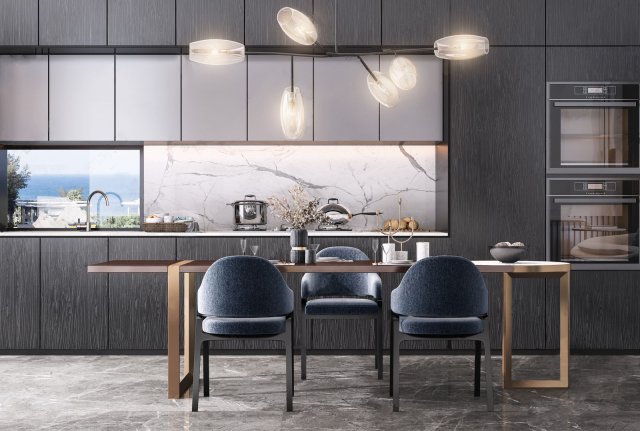 modern kitchen model design 3D Model .c4d .max .obj .3ds .fbx .stl .blend 