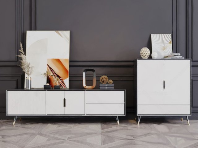 modern light luxury tv cabinet side cabinet combination 3D Model .c4d .max .obj .3ds .fbx .stl .blend