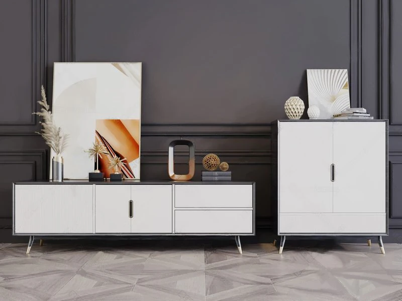 modern light luxury tv cabinet side cabinet combination 3D Model .c4d .max .obj .3ds .fbx .stl .blend