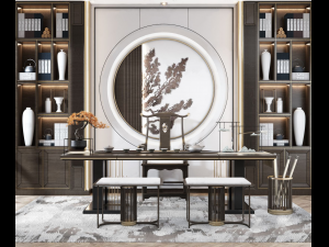new chinese teahouse furniture combination 3D Model