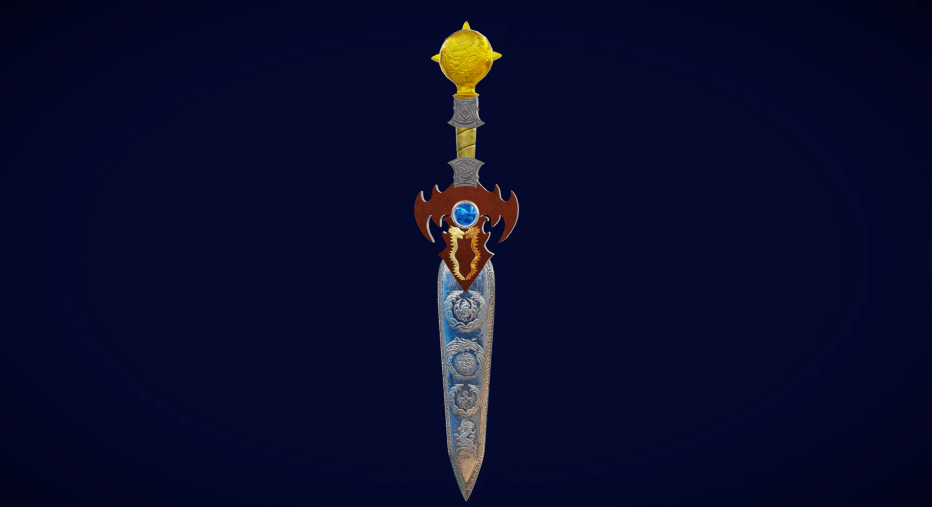 Spada del drago Modello 3D .c4d .max .obj .3ds .fbx .stl .blend 