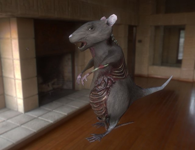 rat zombie Modelo 3D .c4d .max .obj .3ds .fbx .stl .blend 