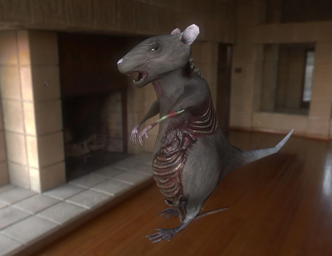 rat zombie 3D Model .c4d .max .obj .3ds .fbx .stl .blend 