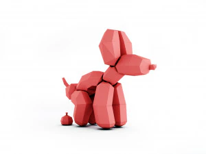 собака повітряна куля 3D Модель