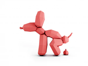 собака повітряна куля 3D Модель